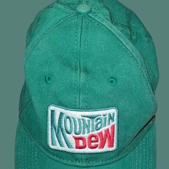 Mountain Dew Logo Hat Cap One Size Fitted Distressed - Picture 5 of 5